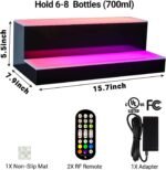 GOH&FTY LED Lighted Liquor Bottle Display Shelf,APP 16 inche 2Step LED Bar Shelves with Wireless Remote& Multicolor LED Light,Bar Stand for Home Bar Accessories - Image 3