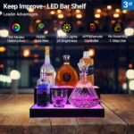 GOH&FTY LED Lighted Liquor Bottle Display Shelf,APP 16 inche 2Step LED Bar Shelves with Wireless Remote& Multicolor LED Light,Bar Stand for Home Bar Accessories - Image 4