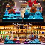 GOH&FTY LED Lighted Liquor Bottle Display Shelf,APP 16 inche 2Step LED Bar Shelves with Wireless Remote& Multicolor LED Light,Bar Stand for Home Bar Accessories - Image 5