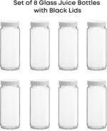 JoyJolt 16 oz Reusable Glass Bottles with Caps. Set of 8 Juicing Bottles With Lids and Juice Jars Labels. Glasses for Cold Brew, Smoothie - Image 4