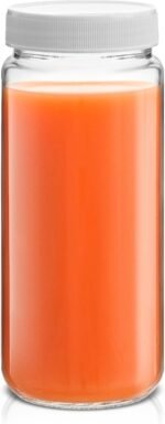 JoyJolt 16 oz Reusable Glass Bottles with Caps. Set of 8 Juicing Bottles With Lids and Juice Jars Labels. Glasses for Cold Brew, Smoothie - Image 7