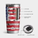 ABC Indus 20oz Stainless Steel Tumbler - USA FlagTumbler with Lid and Straw, Double Walled Travel Mug Insulated for Hot & Cold Drinks, Vacuum Insulated Water Bottle for Home, Patriotic GIft - Image 3