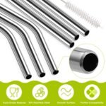 6 Pack Stainless Steel Straw Replacement 40 oz for Stanley Adventure Travel Tumbler, Reusable Straws with Cleaning Brush Compatible with Stanley 40oz Cup Tumbler - Image 5