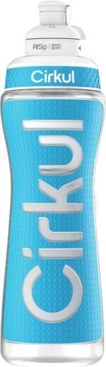 Cirkul 22oz. Blue Plastic Grip Squeeze Water Bottle & Sport Lid, BPA-Free, Non-Slip Design for Gym, Biking & Sports with Flavor Cartridge Included (FitSip Mixed Berry) - Image 3