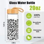 Tronco 20 oz Glass Water Bottles with Lids, Reusable Borosilicate Glass Bottles with Bamboo Lid & Non-Slip Silicone Sleeve for Gym, Hiking, Men and Women, Leak-Proof, BPA-Free, Dishwasher Safe - Image 3