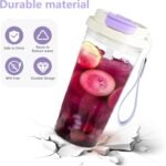 20oz Clear Tumbler with Lid and Straw, 2Pcs Plastic Coffee Tumbler, Iced Coffee Cup Acrylic Tumbler for Coffee, Soda, Tea, Milk, Juice, Gift, Green&Purple - Image 4