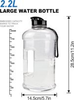 VENNERLI Portable Large Plastic Water Bottle - BPA-free Half Gallon Reusable 2 Liter Water Jug for Outdoor Hiking Fitness Travel Camping Cycling - Image 3
