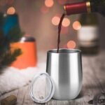 MEWAY 12oz/4 Pack Wine Tumbler Glasses with Lid - Stemless Double Wall Vacuum Stainless Steel Travel Tumbler - Keeping Cold & Hot for Wine,Coffee,Cocktails,Drinks-Family and Gifts (Silver,Set of 4) - Image 6