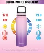 Oldley Water Bottles 20 oz Insulated Water Bottle with Straw 3 Lids,Vacuum Stainless Steel Water Bottles, Leak & Sweat Proof Sport Water Bottle Gym for Kids Adults - Image 3