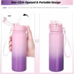 Oldley Water Bottles 20 oz Insulated Water Bottle with Straw 3 Lids,Vacuum Stainless Steel Water Bottles, Leak & Sweat Proof Sport Water Bottle Gym for Kids Adults - Image 5