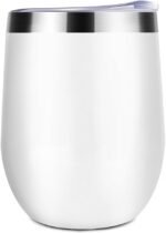 Jixoria Personalized Custom Wine Tumblers Customized with Photo Text Name 12 oz Stainless Steel Travel Coffee Cup Christmas Birthday Gift for Him, Her, 1 PC, Blank White - Image 3