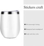 Jixoria Personalized Custom Wine Tumblers Customized with Photo Text Name 12 oz Stainless Steel Travel Coffee Cup Christmas Birthday Gift for Him, Her, 1 PC, Blank White - Image 4