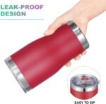 VEGOND 20oz Tumbler Stainless Steel Tumbler Cup with Lid And Straw Vacuum Insulated Double Wall Travel Coffee Mug(Brick red 1 Pack) - Image 6