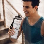 Doseno Reusable Water Bottle, 28OZ Clear Water Bottle with Time Marker, Plastic Water Bottles with Strap, Gym Water Bottles for Men, Black - Image 5