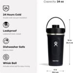 Hydro Flask Shaker Bottle – Insulated Stainless Steel Gym Bottle for Pre Workout & Protein 24 Oz Agave Green - Image 6
