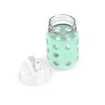 Lifefactory 8-Ounce Wide Neck Glass Baby Bottle with Protective Silicone Sleeve and Pivot Straw Cap, Mint (LG2241WMI4) - Image 5