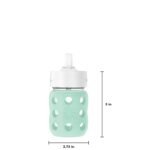 Lifefactory 8-Ounce Wide Neck Glass Baby Bottle with Protective Silicone Sleeve and Pivot Straw Cap, Mint (LG2241WMI4) - Image 6
