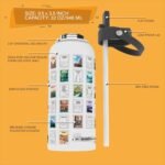 National Parks Water Bottle With Waterproof Stickers Wrap Around- Stainless Steel Insulated Vacuum Sealed 32 oz With Leak Proof Lid (National Park WHITE) - Image 3