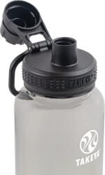 Takeya Tritan Sport Water Bottle with Spout Lid - BPA-Free & Dishwasher-Safe Water Bottle - Reusable Bottle with Lid Handle - Simple Leak-Proof Water Bottle - 40 oz, Stormy Black - Image 3