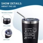 ATHAND Funny Tumbler,I Don't Care Sarcastic Coffee Mugs,20 Oz Insulated Stainless Steel Coffee Tumbler with Lid,Dark Humor Christmas Gifts for Adult,Women,Men(Black) - Image 3