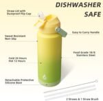 BJPKPK Water Bottle with Straw Lid, 24oz Vacuum Insulated Water Bottles, Metal Stainless Steel Thermo for Sports, Travel, BPA Free Leak Proof Thermo, Cups, Flasks, Tumblers,Fresh Green - Image 4