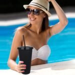 Alohastarttg 24 Pack Plastic Cups with Lids and Straws Reusable 24 oz Tumbler Iced Coffee Cup Travel Mug Custom Cups for Party, Mean Girls Party Favors Bulk Gifts for Adults (24, Black) - Image 4