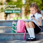 MAKERSLAND Collapsible Water Bottle for Adults, Boys, Students, Kids, Reusable Silicone Foldable Water Bottles for Travel Camping Hiking, Portable Sports Water Bottle,Green - Image 5