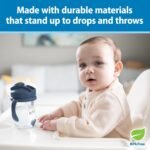 Dr. Brown's Milestones Baby's First Straw Cup, Training Cup with Weighted Straw, 9oz/270mL, Dark Blue/Vintage Yellow, BPA Free, 6m+, 2 Pack - Image 3