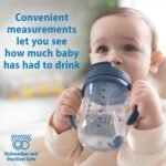 Dr. Brown's Milestones Baby's First Straw Cup, Training Cup with Weighted Straw, 9oz/270mL, Dark Blue/Vintage Yellow, BPA Free, 6m+, 2 Pack - Image 4