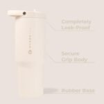 HydroJug Sport - Stainless Steel Tumbler with Straw, Vacuum Insulated, 40oz Leakproof Water Bottle, Ergonomic Design, Reusable, Dishwasher Safe, Rubber Base, Durable for Gym or Outdoors, Cream - Image 3