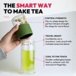 Ukiyo Sense Premium Double-Wall Glass Tea & Fruit Infuser Bottle - Travel Tumbler with Stainless Steel Filter and Neoprene Sleeve - Image 3