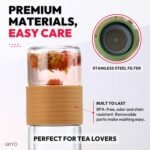 Ukiyo Sense Premium Double-Wall Glass Tea & Fruit Infuser Bottle - Travel Tumbler with Stainless Steel Filter and Neoprene Sleeve - Image 4