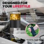 Ukiyo Sense Premium Double-Wall Glass Tea & Fruit Infuser Bottle - Travel Tumbler with Stainless Steel Filter and Neoprene Sleeve - Image 7