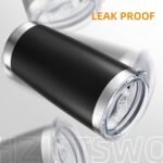 HZJSTSWQ 20 oz Tumbler Bulk with Lid Stainless Steel Insulated Tumblers Double Wall Vacuum Coffee Mug Powder Coated Tumbler Cups for Cold and Hot Drinks, Black, 6 pack - Image 5