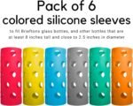 Brieftons Silicone Sleeves: 6-Pack Insulated Anti-Slip Protection Covers, Ultra Thick & Durable, Better Than Neoprene & Rubber, Also Perfect for Aquasana, Pratico Kitchen, Epica & Other Glass Bottles - Image 3