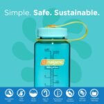Nalgene Sustain Tritan BPA-Free Water Bottle Made with Material Derived From 50% Plastic Waste (using ISCC certified mass balance), 16 OZ, Wide Mouth, Cerulean - Image 4