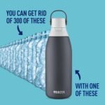 Brita Stainless Steel Premium Filtering Water Bottle, BPA-Free, Reusable, Insulated, Replaces 300 Plastic Water Bottles, Filter Lasts 2 Months or 40 Gallons, Includes 1 Filter, Carbon - 32 oz - Image 3