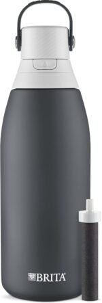 Brita Stainless Steel Premium Filtering Water Bottle, BPA-Free, Reusable, Insulated, Replaces 300 Plastic Water Bottles, Filter Lasts 2 Months or 40 Gallons, Includes 1 Filter, Carbon - 32 oz - Image 6