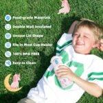 OLDLEY Kids Water Bottle 12oz Insulated Water bottle, Double Wall Stainless Steel Vacuum Bottle, Leak-Proof Sport Bottles for School Boys Girls,White Unicorn - Image 6