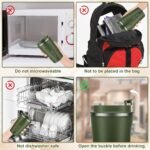 MOMSIV 12oz Travel Mug, Insulated Coffee Cup with Leakproof Lid, Vacuum Stainless Steel Double Walled Reusable Tumbler for Hot and Cold Water Coffee and Tea In Travel and Car Armygreen - Image 7