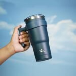 Konokyo 20 oz Tumbler with Handle and 2 Straw 2 Lid, Insulated Water Bottle Stainless Steel Vacuum Cup Reusable Travel Mug, Navy Blue - Image 4