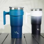 Konokyo 20 oz Tumbler with Handle and 2 Straw 2 Lid, Insulated Water Bottle Stainless Steel Vacuum Cup Reusable Travel Mug, Navy Blue - Image 5