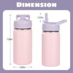 Fijinhom 12 oz Kids Water Bottle, Toddler Water Bottle with Straw, Boys&Girls Bottle for School, 304 Stainless Steel Vacuum Insulated Bottle for Kids, BPA-Free, Leak-Proof, Purple Pink - Image 4
