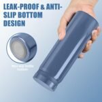 Mini Water Bottle - 10oz Portable Insulated Stainless Steel Water Bottle,Small Black Water Bottle, Anti-slip Bottom, BPA-Free Double Wall Vacuum Keep Hot & Cold for Drinks Coffee Juice (Gray) - Image 3