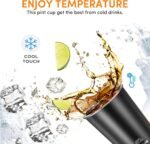 HurOutd 8 Pack Stainless Steel Cups 16oz -Black Stackable Metal Drinking Glasses for Camping, Travel, Shatterproof Tumblers - Image 5