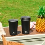 HurOutd 8 Pack Stainless Steel Cups 16oz -Black Stackable Metal Drinking Glasses for Camping, Travel, Shatterproof Tumblers - Image 7