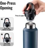 Ratrabas Insulated Water Bottle 21 OZ, Insulated Tumbler with One-Touch Open, Travel Water Bottle with Leak-Proof Design, Sports Water Bottle for Women & Men (Blue) - Image 3