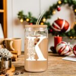 Valentines Day Gifts for Women Decorations：Initial Glass Cup as Office Graduation Memorial Personalized Birthday Gifts - for Mom Teens Wife Girlfriend Sister Daughter Gifts - K Aesthetic Cup - Image 4
