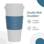 Copco Acadia 16 oz Travel Mug - Insulated Reusable Coffee Tumbler with Double-Walled Plastic, Leak-Proof Lid, BPA-Free - Portable Mug for Hot & Cold Drinks, Cup Holder Friendly (Blue) - Image 5