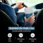 Copco Acadia 16 oz Travel Mug - Insulated Reusable Coffee Tumbler with Double-Walled Plastic, Leak-Proof Lid, BPA-Free - Portable Mug for Hot & Cold Drinks, Cup Holder Friendly (Blue) - Image 6